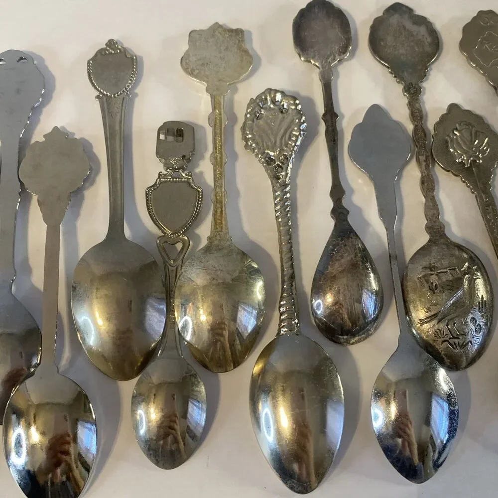 Vintage Lot of 20 Souvenir Spoons State Travel Jamacia Canada Hotel San Fran
